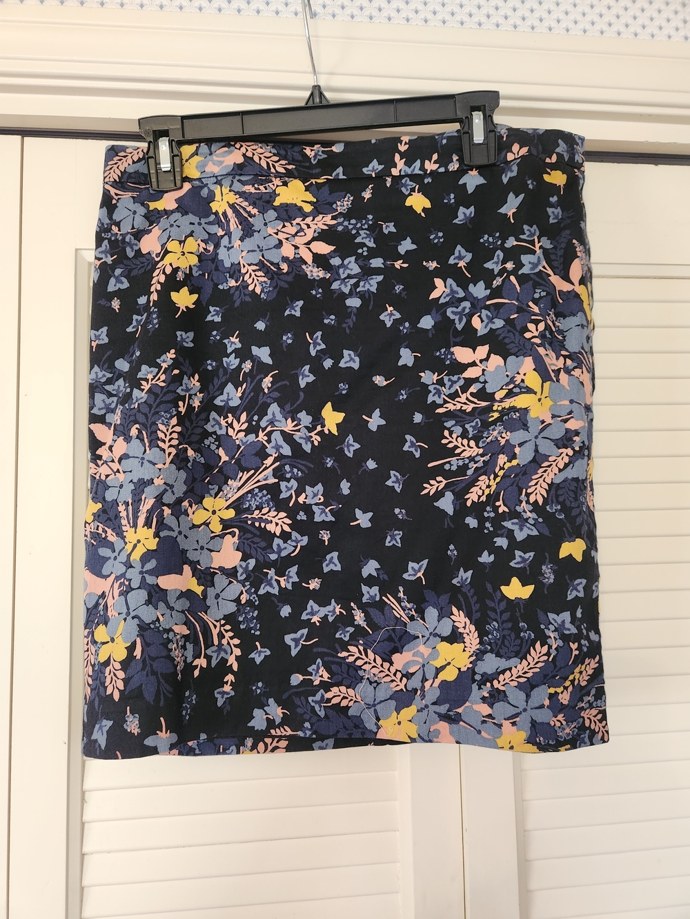 Floral A-Line Skirt in Navy, Pink & Yellow